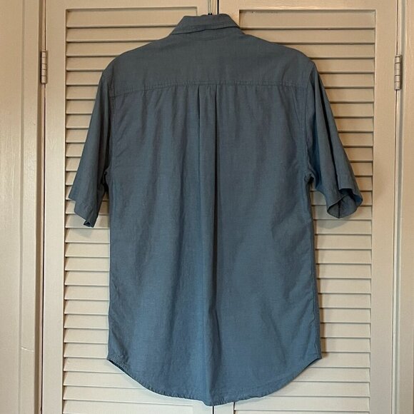 Carhartt Men's Relaxed Fit Midweight Chambray Short-Sleeve Shirt small blue - Picture 5 of 8